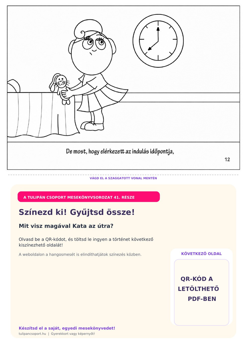 Elérkezik az indulás ideje a gyermekorvoshoz – ingyenes nyomtatható színező óvodásoknak